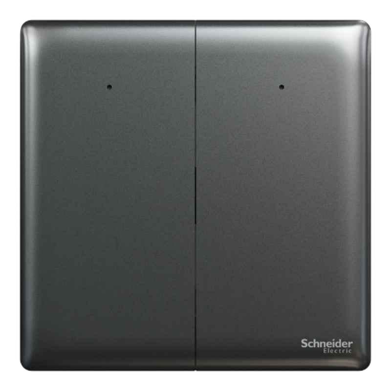 Schneider Electric Unica X 16A 250V 2 Way 2 Gangs Dark Grey Switch with LED, NUX32_2N_DG