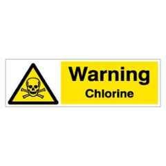 SUNSIGNS 300x100mm Vinyl Warning Chlorine Signage, SN0071VNLOTHPIXAG