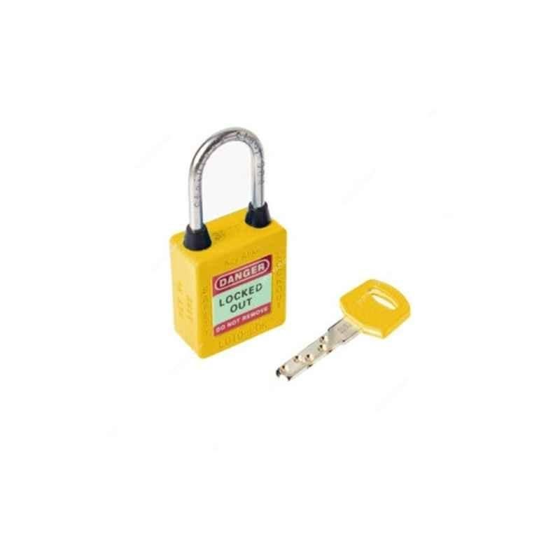 Loto-Lok 40x5mm Nylon & Stainless Steel Yellow Three Point Traceability Lockout Padlock, 3PTPYKAR40