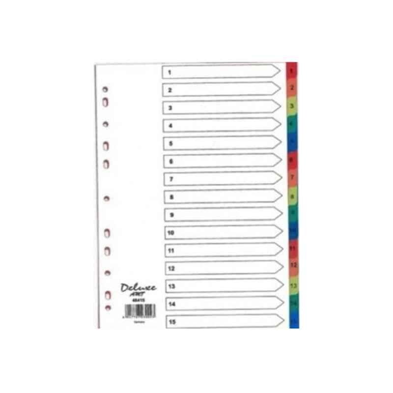 Deluxe A4 Plastic Colored Divider with numbers 1-15