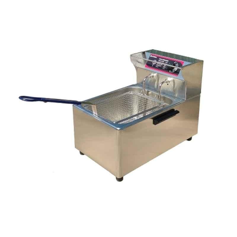 Adorma 8 Litre 1800W Stainless Steel Single Tank Commercial Electric Deep Fryer with 1 Year Warranty, DF8L SGL