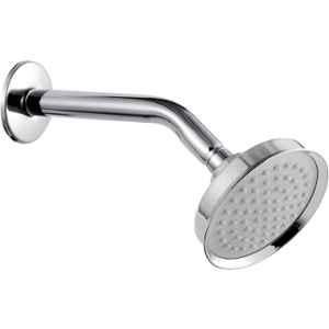 Prestige CROWN 4 inch Brass Chrome Finish Rain Flow Shower Head with 9 inch Arm