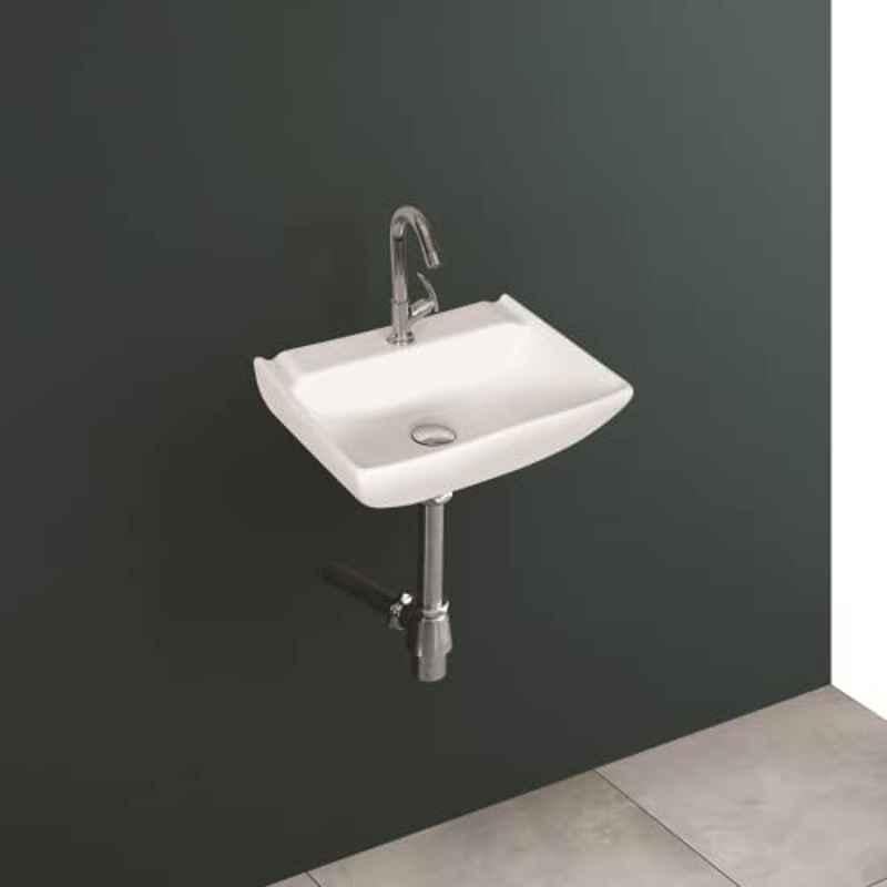 Uken Ceramic Wall Hung Table Top Premium Ceramic Wash Basin For Bathroom/Hotel/Washroom White Color ( Without Stand) (12)