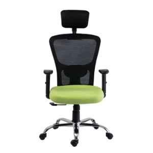 Bluebell Golf Ergonomic High Back Black & Green Revolving Chair, BBVS01-EL04