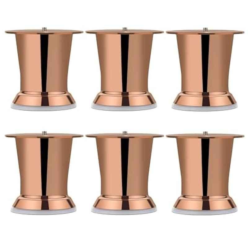 Plantex Heavy Duty 3 inch Spare Sofa Legs for Bed Furniture/Sofa Legs for Table/Sofa Support Legs Set of 6 Pcs Rose Gold