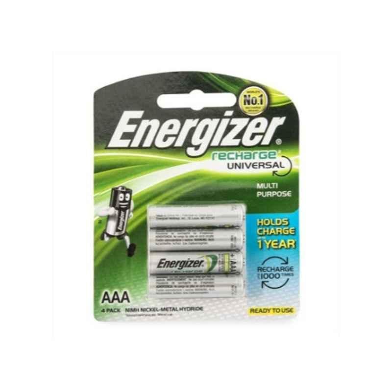 Energizer 4Pcs 1.2V Rechargeable Univarsal Batteries Silver Set, HR03