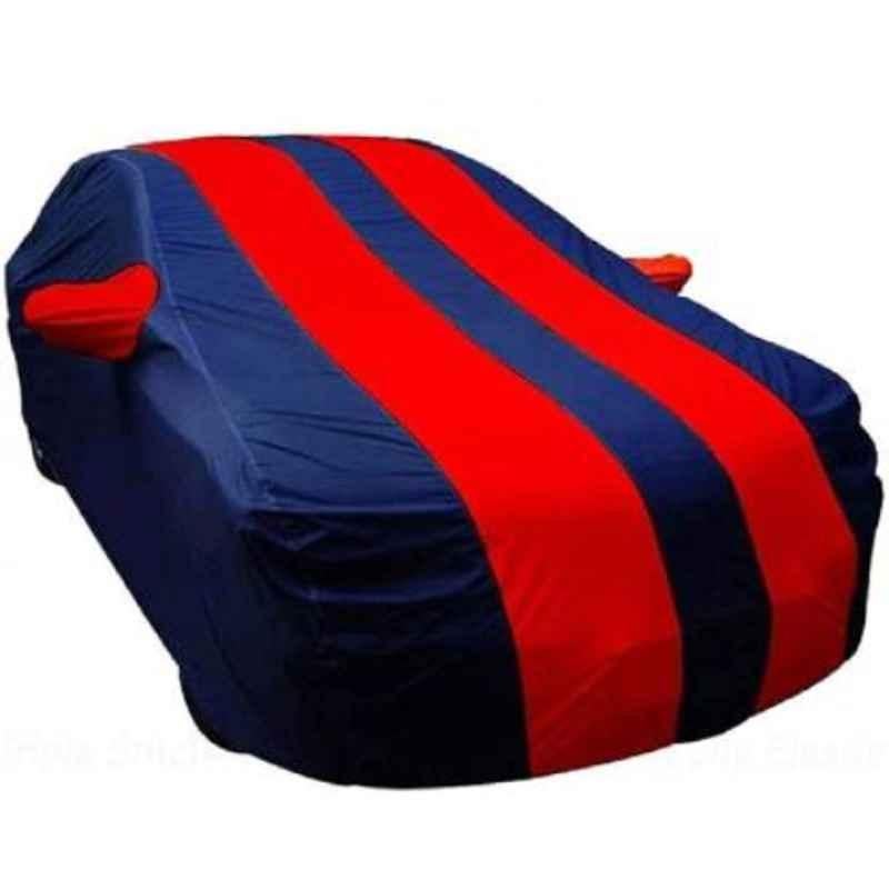 Olmeo Red & Blue Car Cover with Mirror Pockets for Ford Ecosport