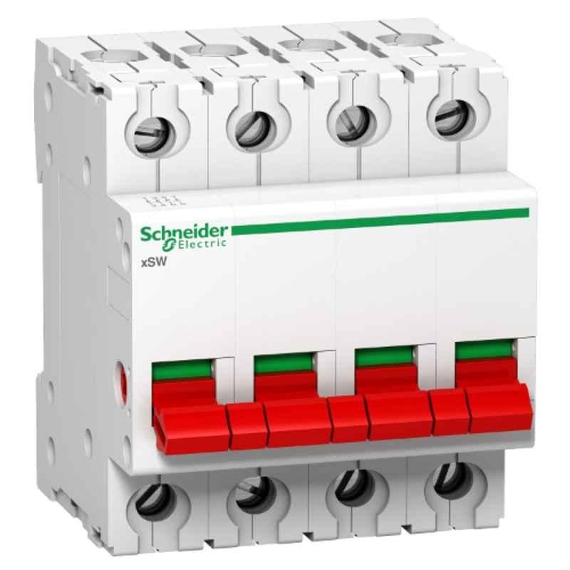 Schneider Electric Acti9 xSW 40A Four Pole Isolator, A9S4P040