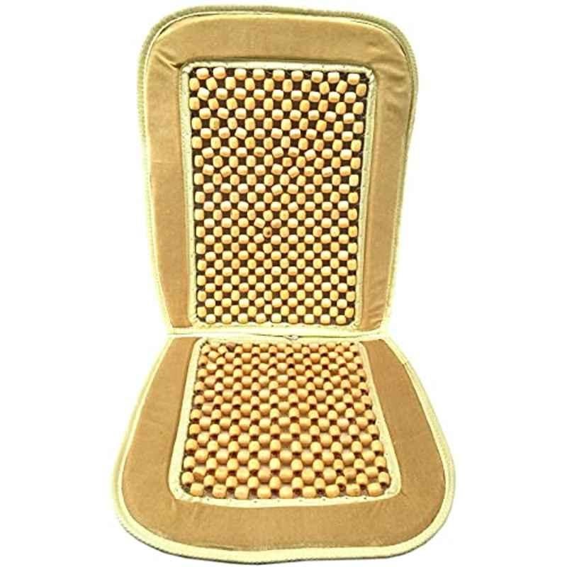 Kozdiko Wooden Bead Seat with Beige Velvet Border for Volvo S60