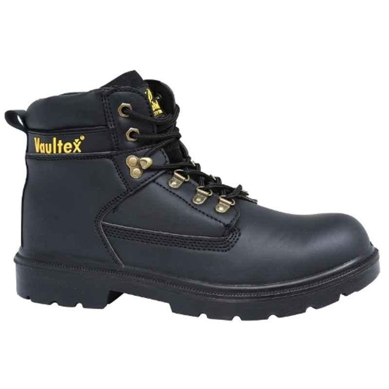 Vaultex 13K Leather Black Safety Shoes, Size: 41