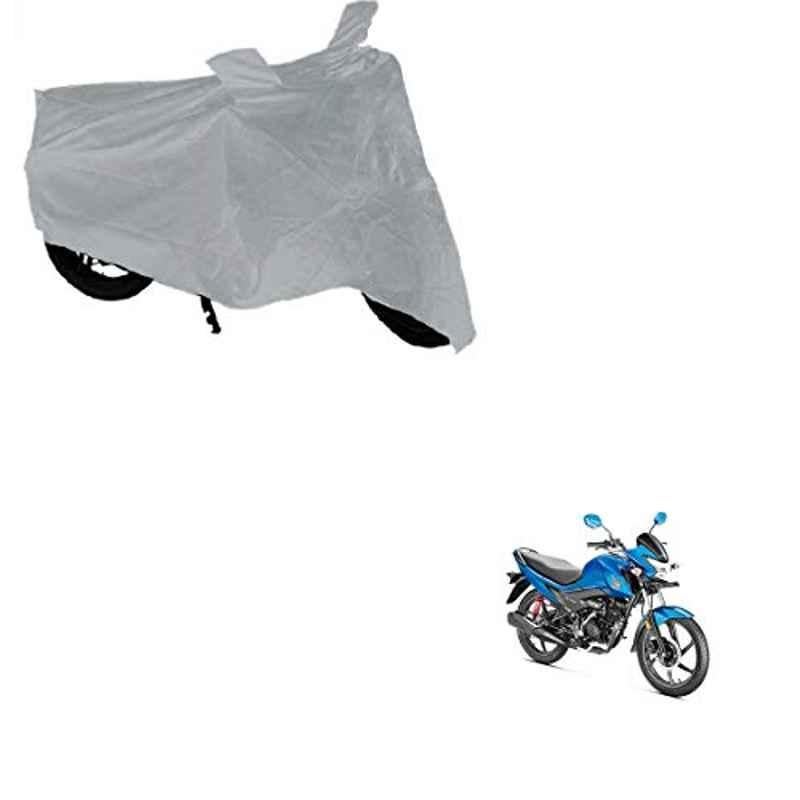 Kozdiko Silver Bike Body Cover with Mirror Pockets for Honda Livo, koz_67763