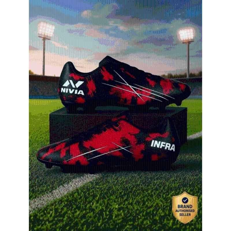 Nivia Red & Black Football Shoes for Men, Size: 5