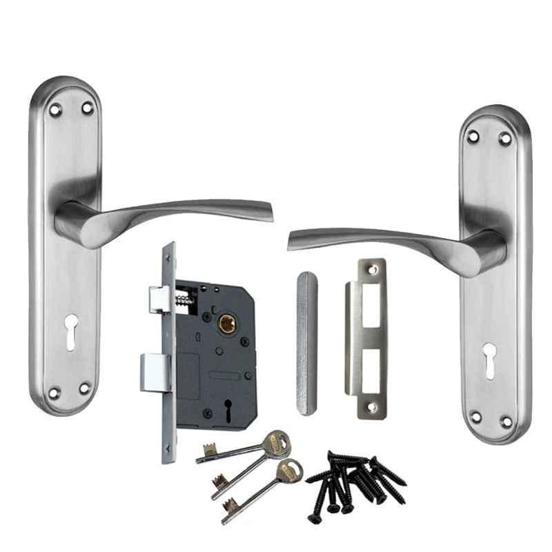 Atom Innova Stainless Steel Stain Finish Double Stage Mortise Lock Set With 3 Keys