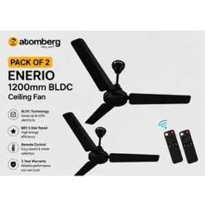 Atomberg Enerio 35W BEE 5 Star Black BLDC Ceiling Fan with Remote Control, Sweep: 1200mm (Pack of 2)