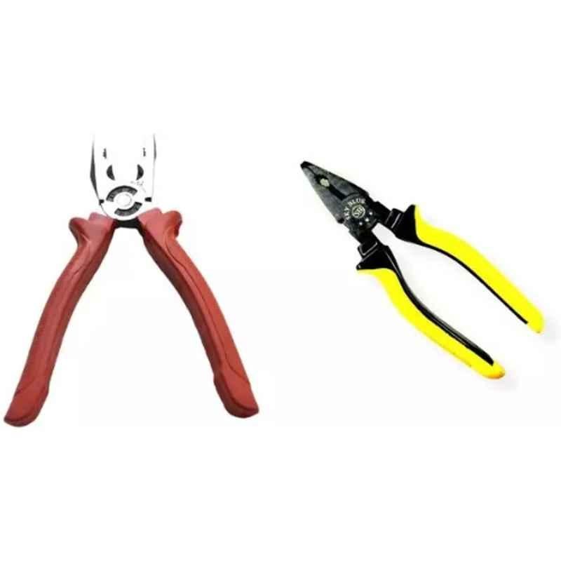 Sky Blue 2 Pcs 7.8 inch Lineman Plier Combo, SBE_PLIER_COMBO_MOD_01105