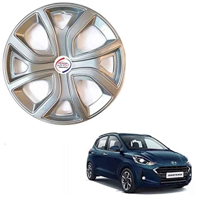 Auto Pearl 4 Pcs 14 inch ABS Press Type Hubcap Wheel Cover Set with Retention Ring for Hyundai i10 Grand Nios