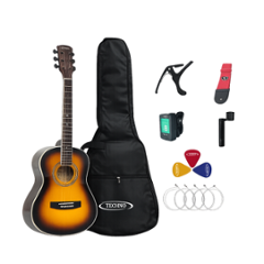 Techno 34 inch Mahogany Vintage Sunburst Right Hand Orientation Acoustic Guitar, RJ-234IN
