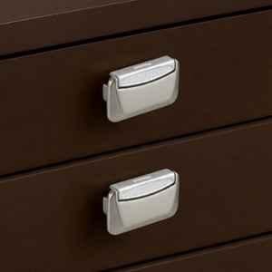 Plantex 3 inch Zinc Satin White & Chrome Drawer Kadi for Home & Office, APS-DTK-295 (Pack of 2)