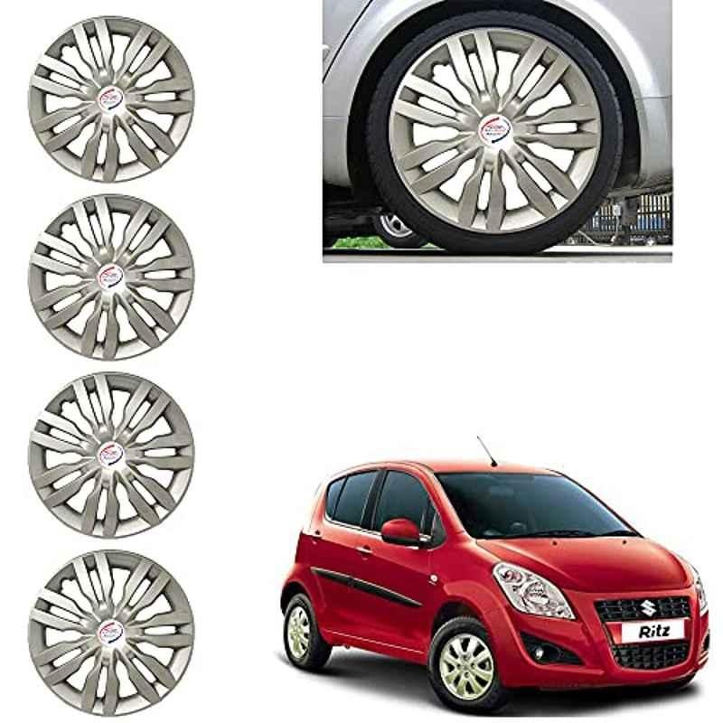 Auto Pearl 4 Pcs 14 inch ABS Silver Wheel Cover Set for Maruti Suzuki Ritz Type-2