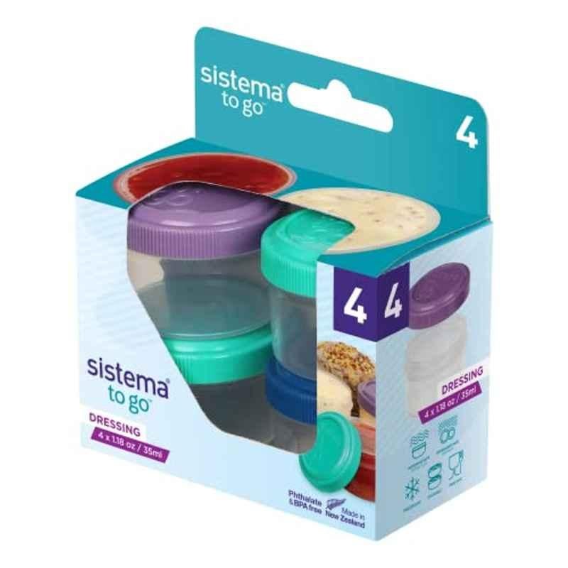 Sistema 35ml Assorted Dressing Containers (Pack of 4)