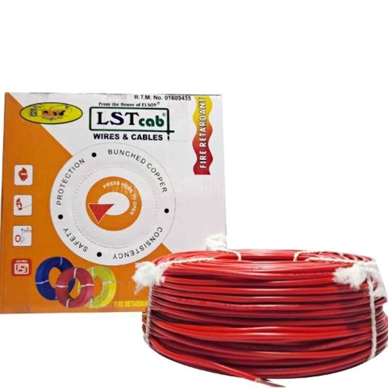 LST CAB 2.5 Sqmm Single Core Red FR PVC Insulated CCR Copper Wire for Domestic & Industrial Purpose, Length: 58 m