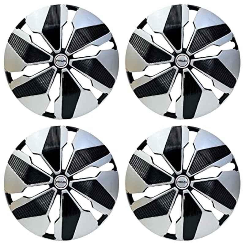 Prigan 4 Pcs 14 inch Polypropylene Black & Silver Wheel Cover Set for Honda Amaze, Flair-Dc-14-Amaze
