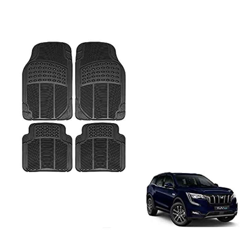 Kozdiko 4 Pcs Rubber Black Car Simple Foot Mat Set for Mahindra XUV 700
