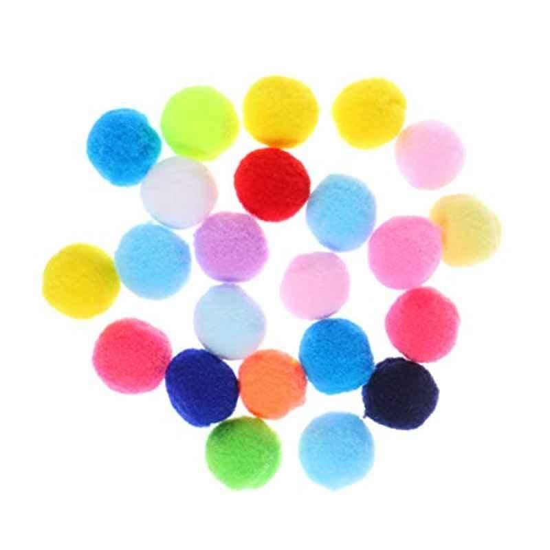 Supvox 100 Pcs 2.5x2.5cm Polyester Craft Elastic Small Poms Balls Set, A6HF1456F064012MB