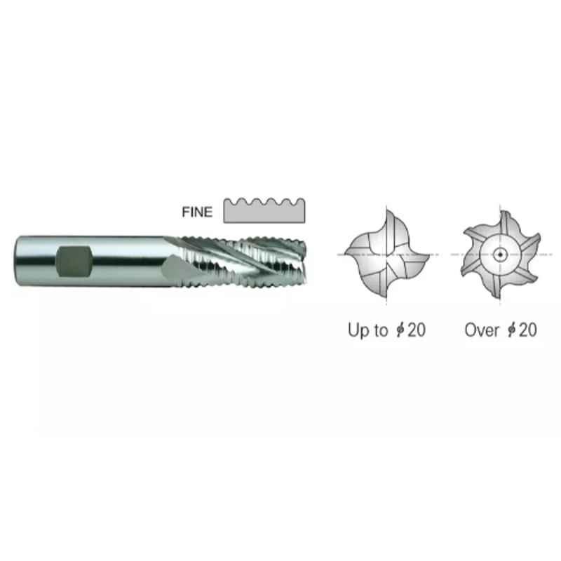 YG-1 HSSCO8 5 Flutes End Mill, E9720200, Overall Length: 104 mm