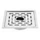 Ruhe 5x5 inch 304 Grade Stainless Steel Sapphire Floor Drain Square with Trap, 16-306-09