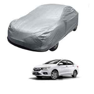 Kozdiko Matty Silver Car Body Cover with Buckle Belt for Honda City (2014-Present), Hyundai Verna Next Gen, Hyundai Verna Fludiic, Toyota Corolla Altis, Maruti Ciaz, Skoda Slavia & Skoda Superb