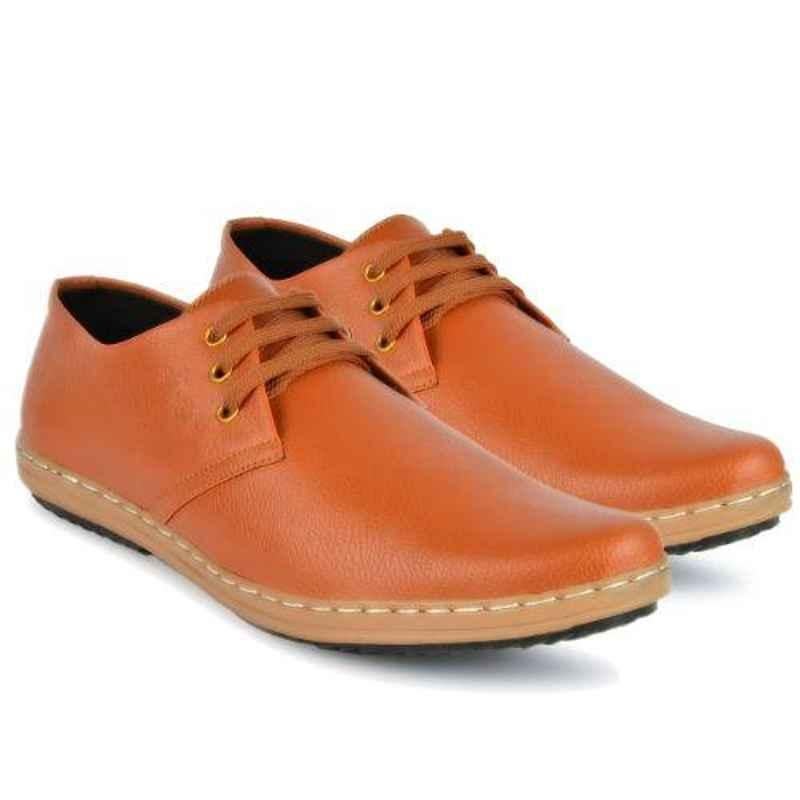 Mr Chief 973 Zara Tan Smart Casual Shoes for Men, Size: 9