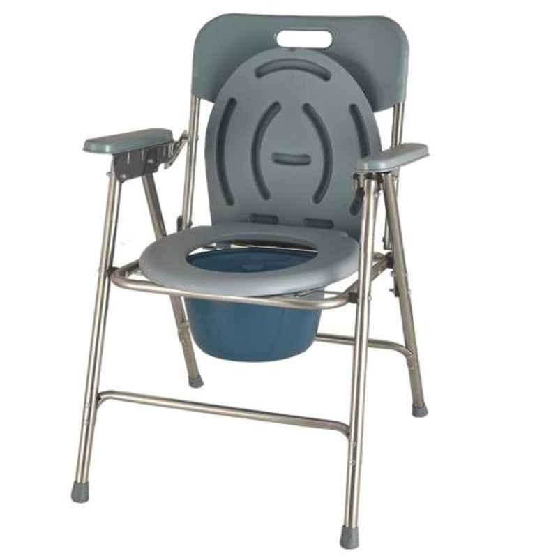KosmoCare 16.5x17.5 inch Folding Commode Chair with Lid, RMU126
