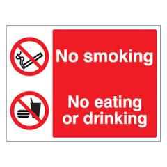 SUNSIGNS 400x300mm Vinyl No Smoking, No Eating & No Drinking Signage, SS0247VNLOTHPIXAK