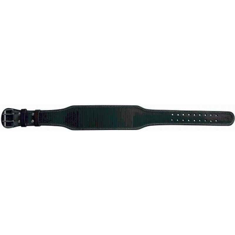QUIT-X 4 inch Leather Black Fusion Courted Power Lifting Back Lumber Support Belt, Size: Free