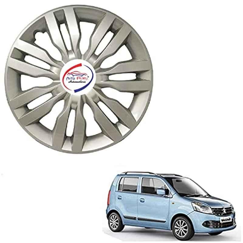 Auto Pearl 4 Pcs 13 inch ABS Silver DZRT4S21 Hubcap Wheel Cover Set with Retention Ring for Maruti Suzuki WagonR 2010