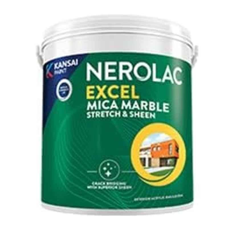 Nerolac Excel Mica Marbel Stretch & Sheen 10 Litre White Exterior paint