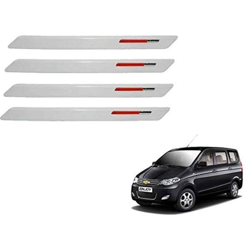 Kozdiko 4 Pcs White & Red Designer Car Bumper Protector Set for Chevrolet Enjoy, KOZ-65656