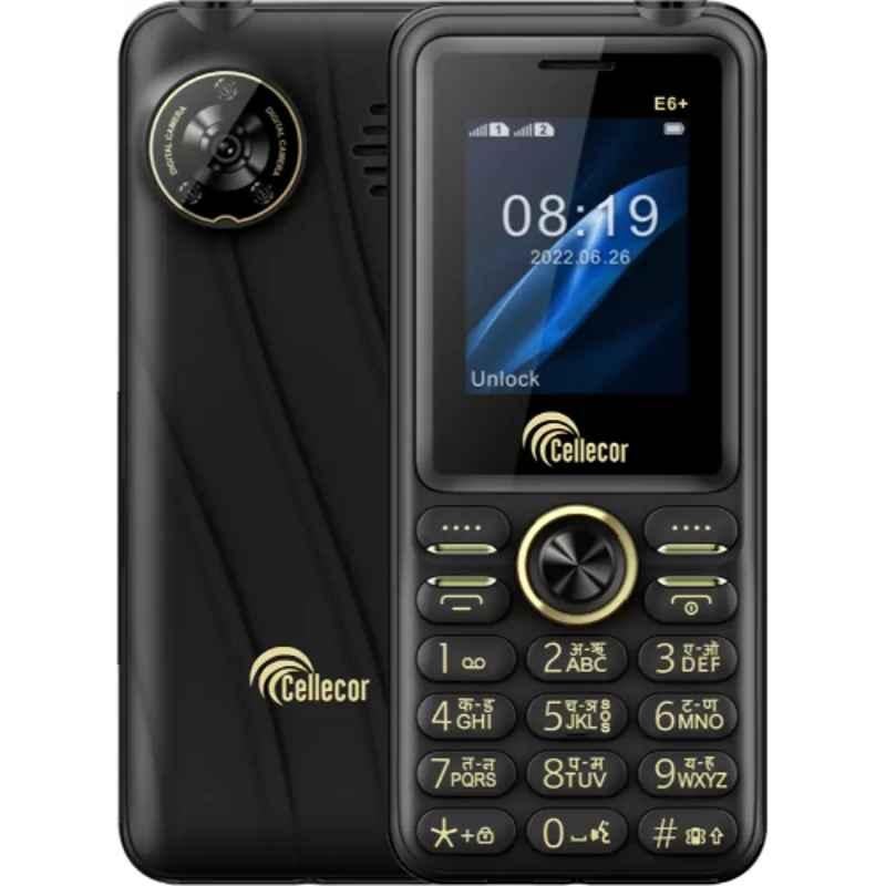 Cellecor E6+ 32GB/32GB 1.8 inch Black Dual Sim Feature Phone with Torch Light & FM