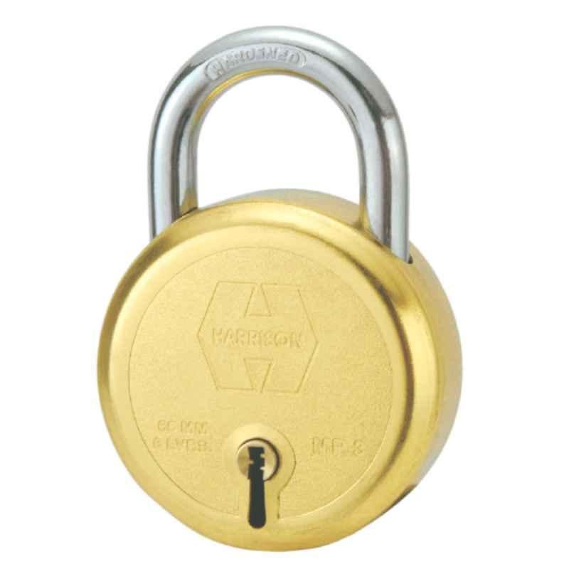 Harrison M.P.3 65mm Brass Clinched Joint Round Padlock with 3 Keys, 0053