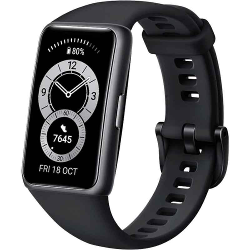 Huawei Band 6 1.47 inch Black Fitness Tracker Watch, HUW-BAND6-BLK