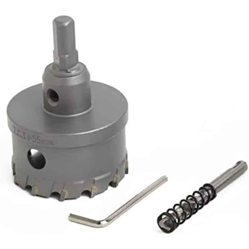 VTOOLS 55mm Tungsten Carbide TCT Hole Saw Cutter with Pilot Drill Bit & Allen Wrench, VT3125