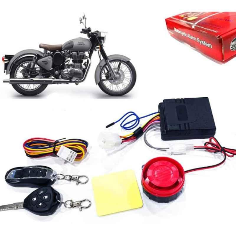 Auto Pearl 12V Black Two-Way Anti Theft Motorcycle Alarm Kit with 2 Pcs Remote for Classic Gunmetal