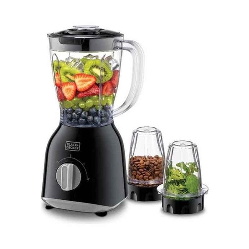 Black & Decker 400W Plastic Black Blender with Grinder Mill & Chopper Mill, BX365E-B5