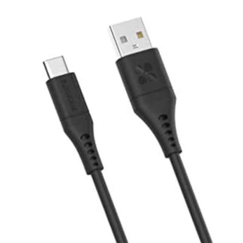 Promate PowerLink-AC120 2m Silicone Black USB-A to USB-C Ultra-Fast Soft Cable