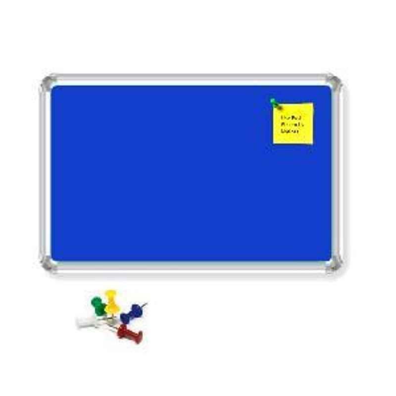 Nechams 1.5'x2' Fabric Notice Board Premium Series Blue FABBLU152TF