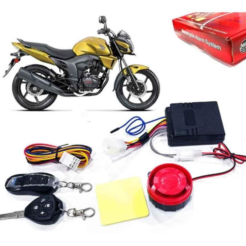 Auto Pearl 12V Black Two-Way Anti Theft Motorcycle Alarm Kit with 2 Pcs Remote for CB Trigger