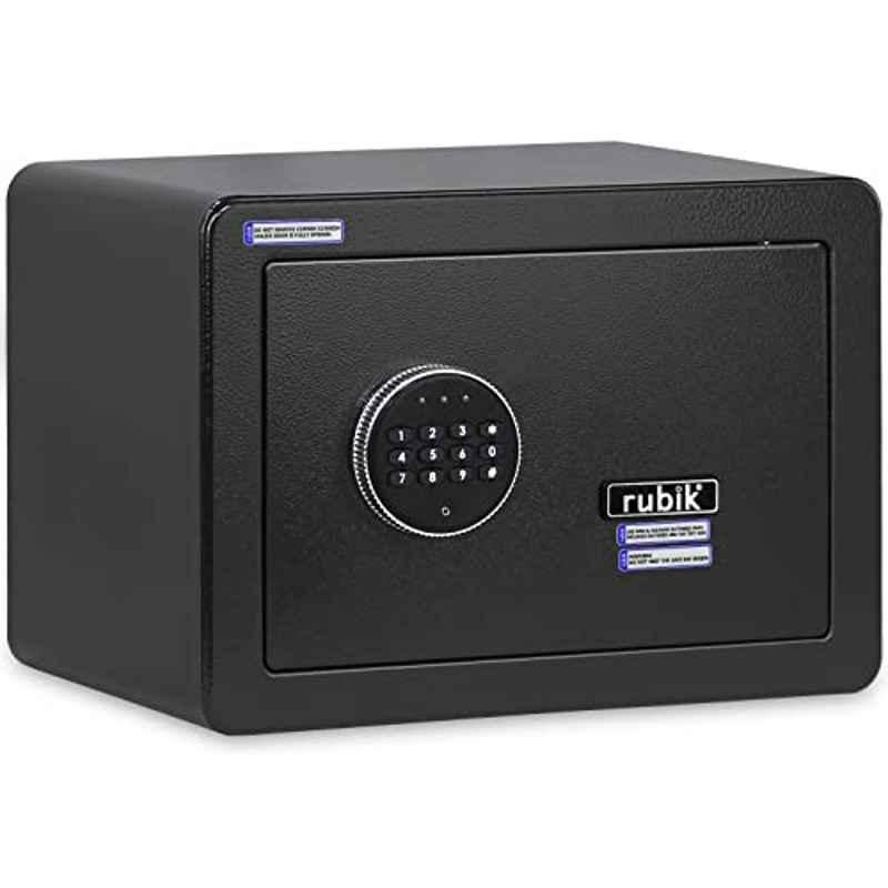 Rubik 25x35x25cm Black Safe Box Document Size With Digital Lock and Override Key, RB-25D-BLK