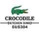 Crocodile 24x18x10 inch Single Bowl Stainless Steel Hi Gloss Finish Kitchen Sink with Square Coupling