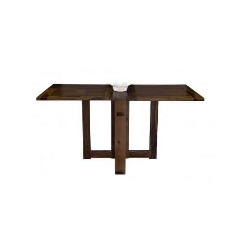 Angel Furniture 62x34.5x30 Inch Walnut Semi Glossy Finish sheesham Top Plain Folding Table, ADF-01PW